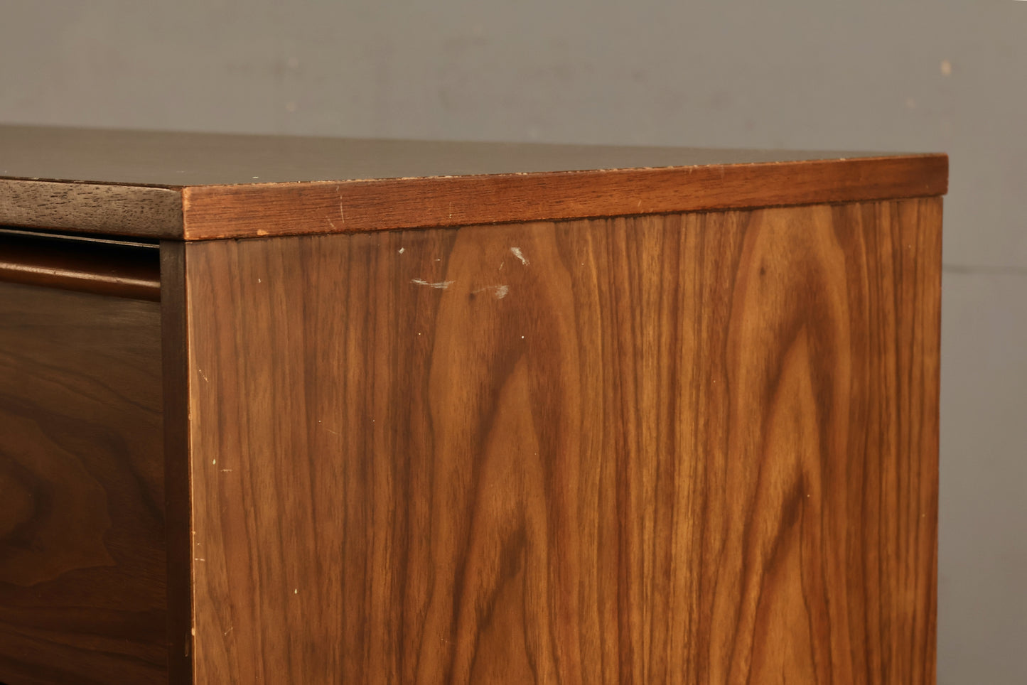 Bassett Walnut & Laminate 9-Drawer Credenza