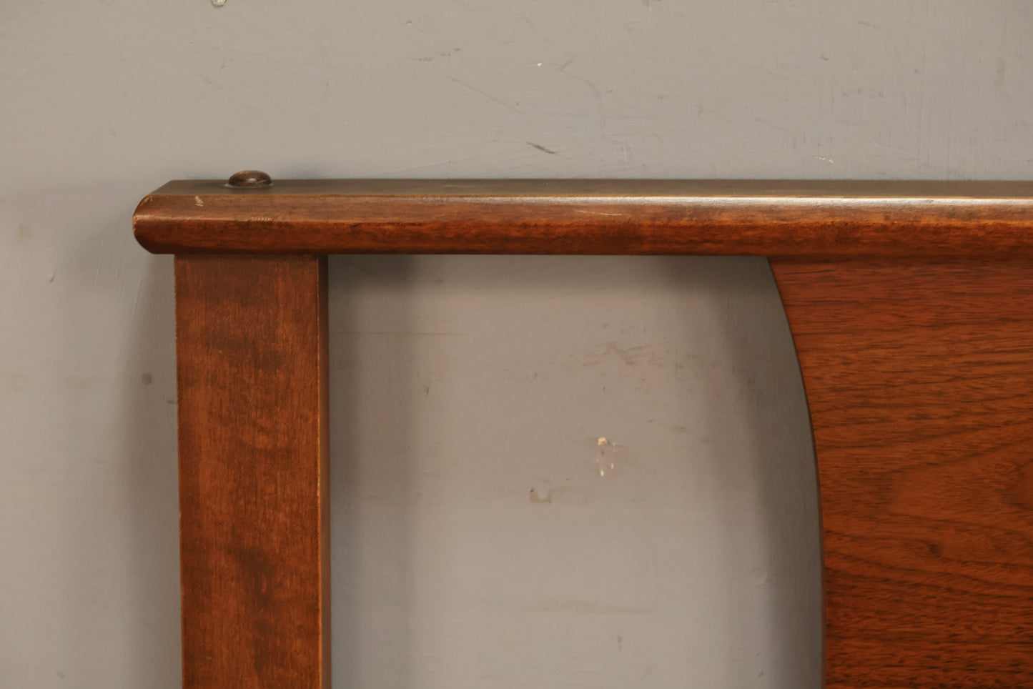 Mid Century Walnut Cutouts Twin Headboard