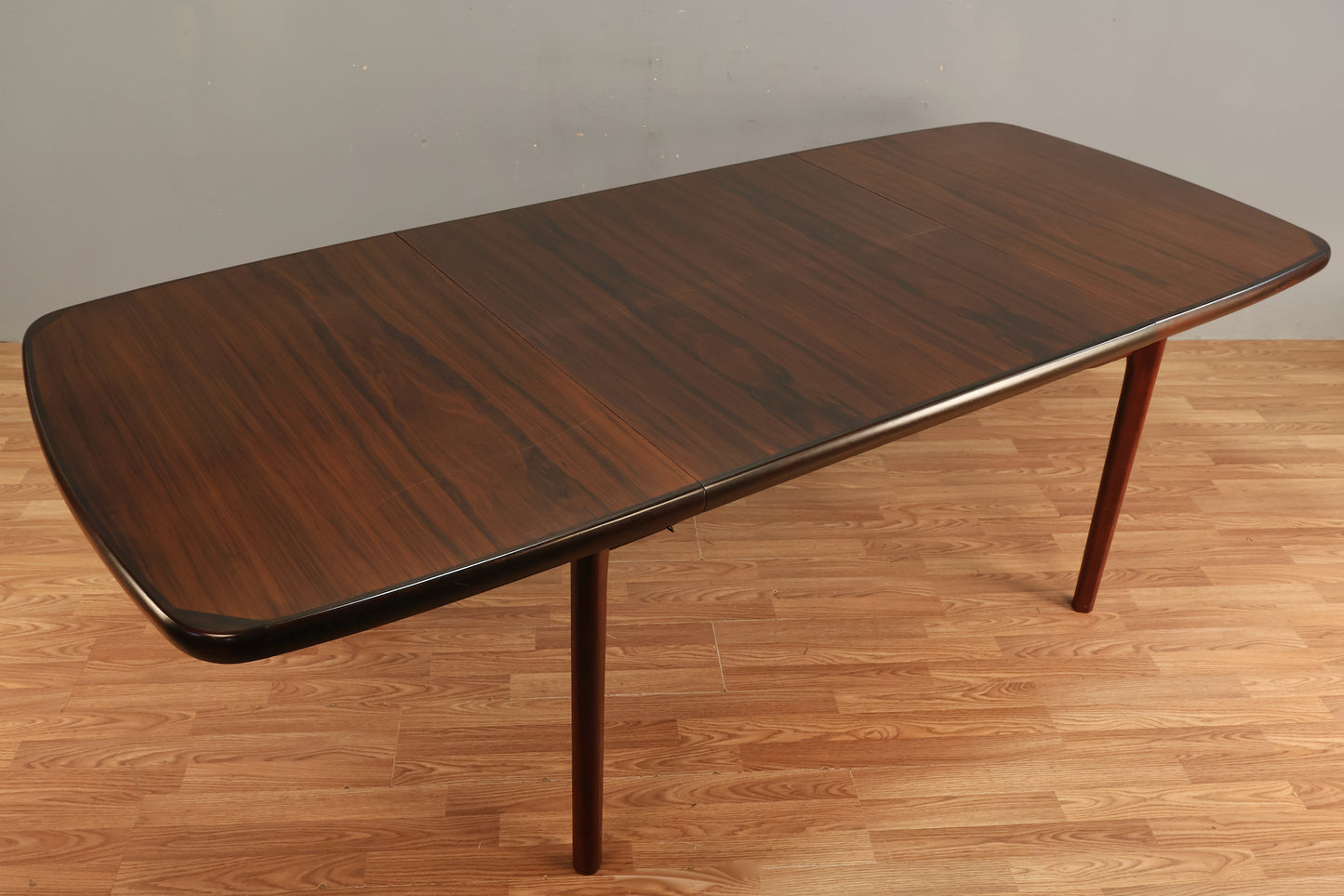 Danish Rosewood Dining Table with Built-In Leaf