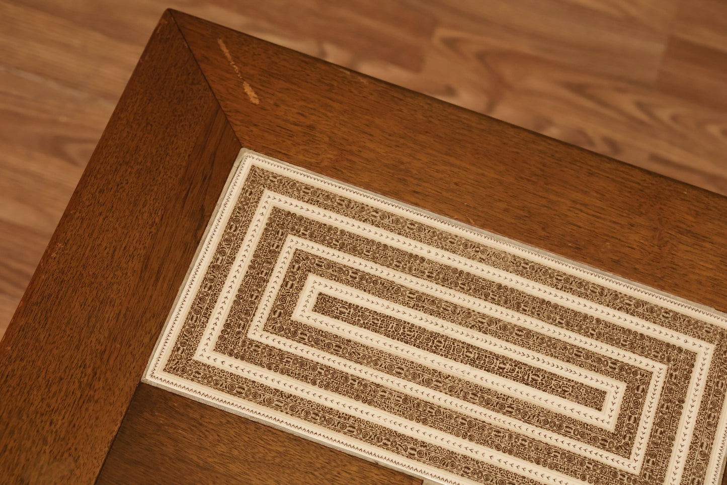 Mid Century Walnut & Tile Rectangular End Table - ONLINE ONLY
