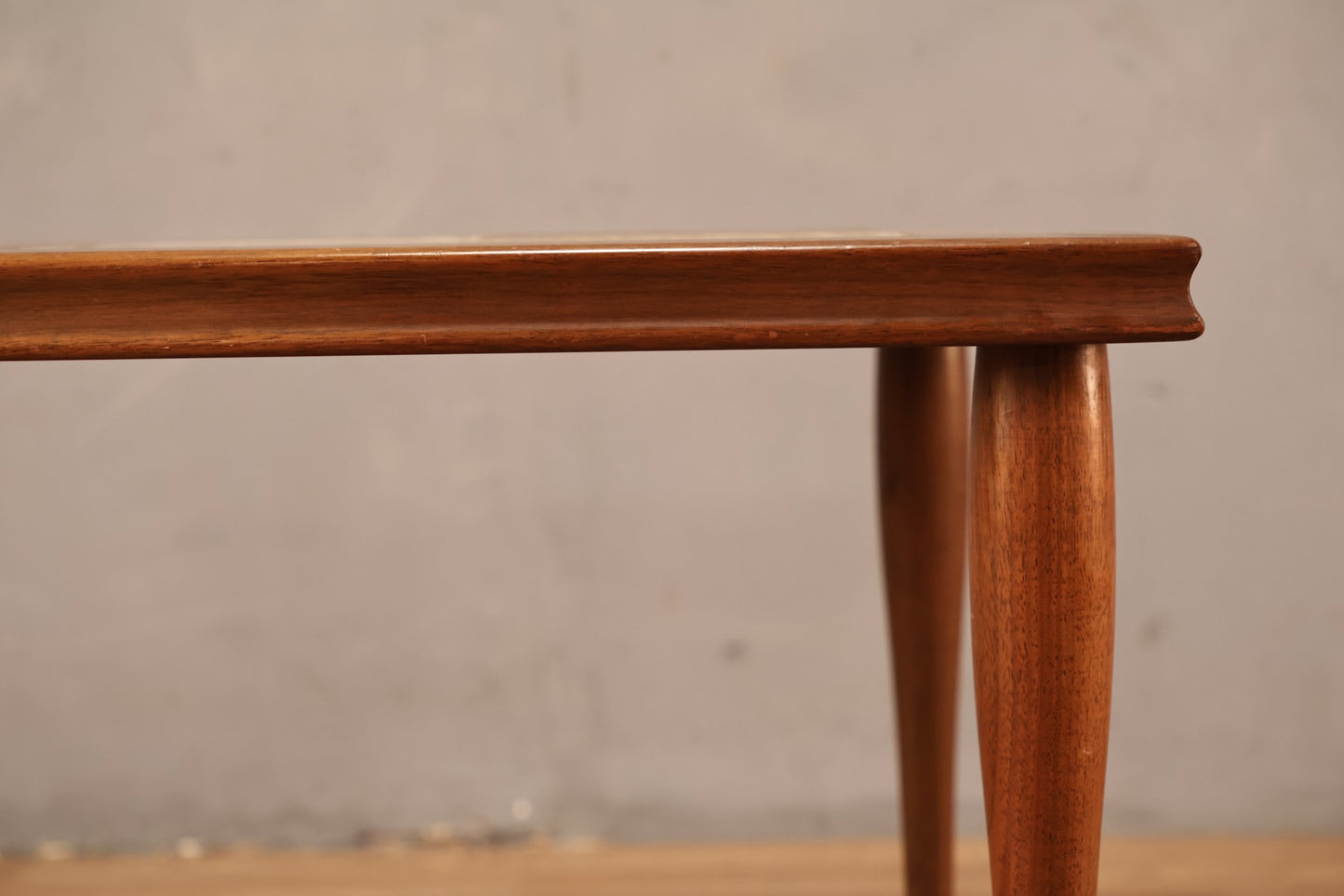 Mid Century Walnut & Tile Rectangular End Table - ONLINE ONLY