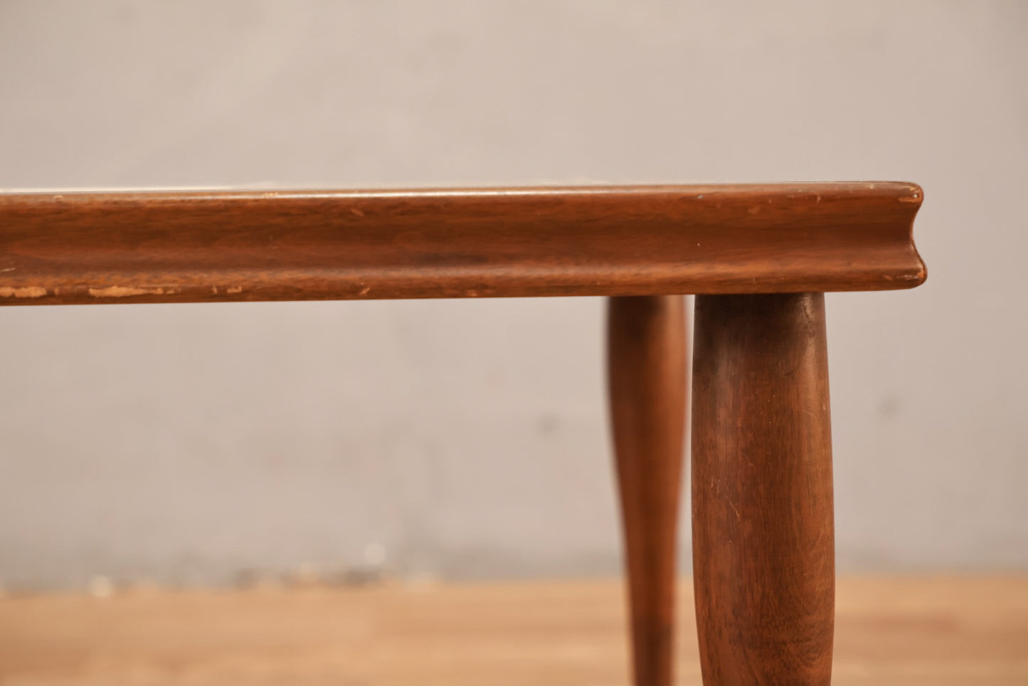 Mid Century Walnut & Tile Square End Table