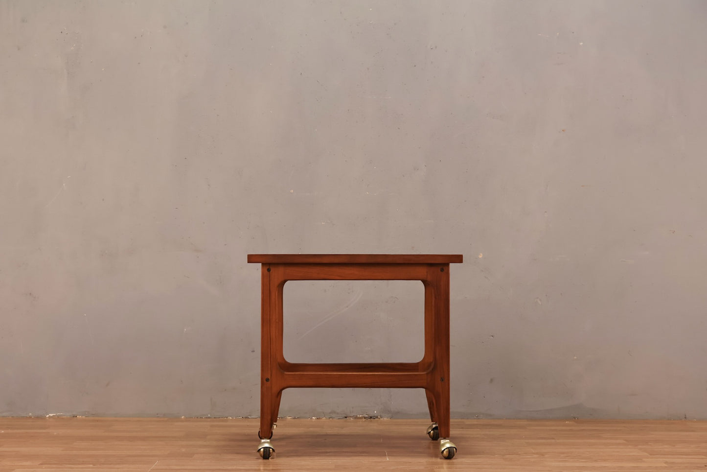 Compact Walnut & Laminate 2-Tier Bar Cart