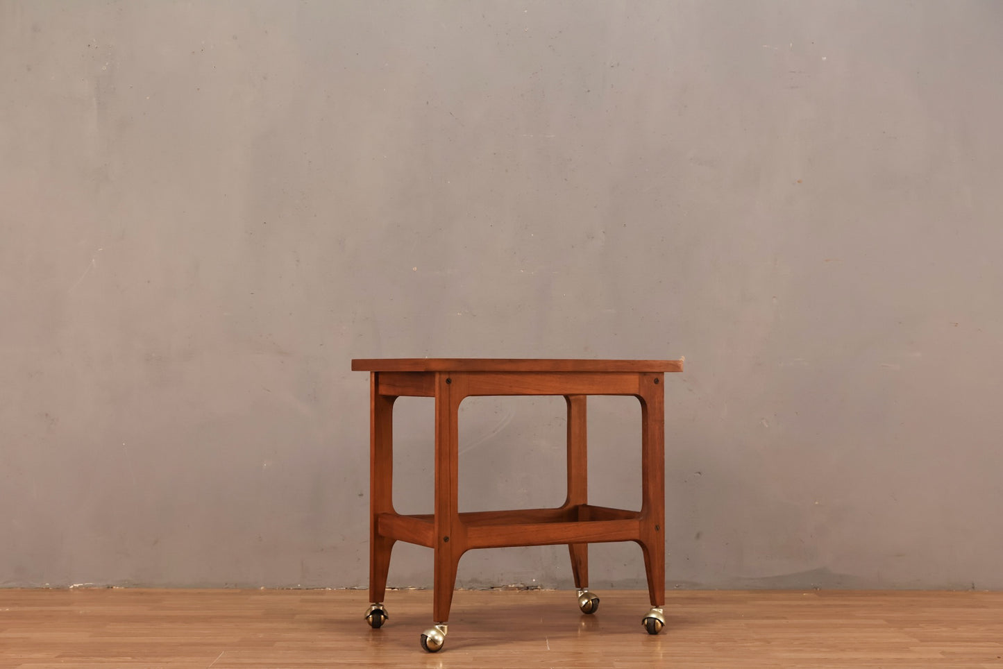 Compact Walnut & Laminate 2-Tier Bar Cart