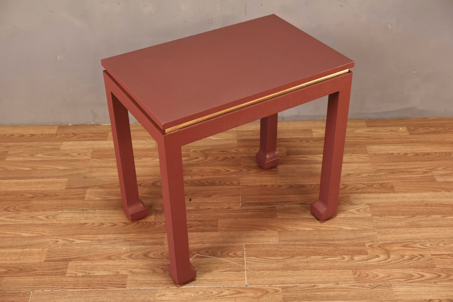 Tall Mauve Grasscloth End Table