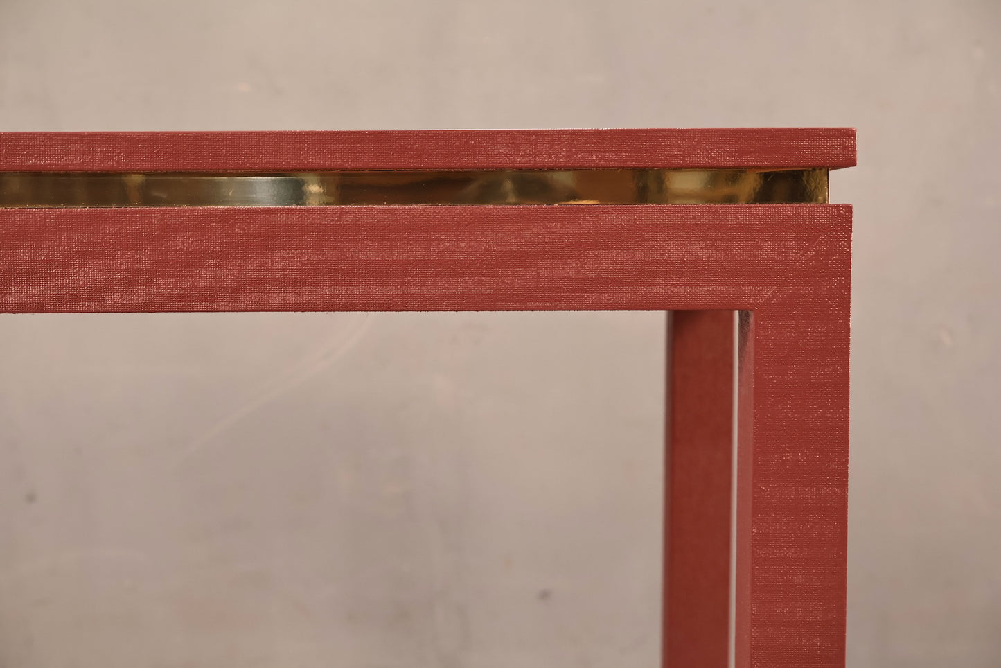 Tall Mauve Grasscloth End Table