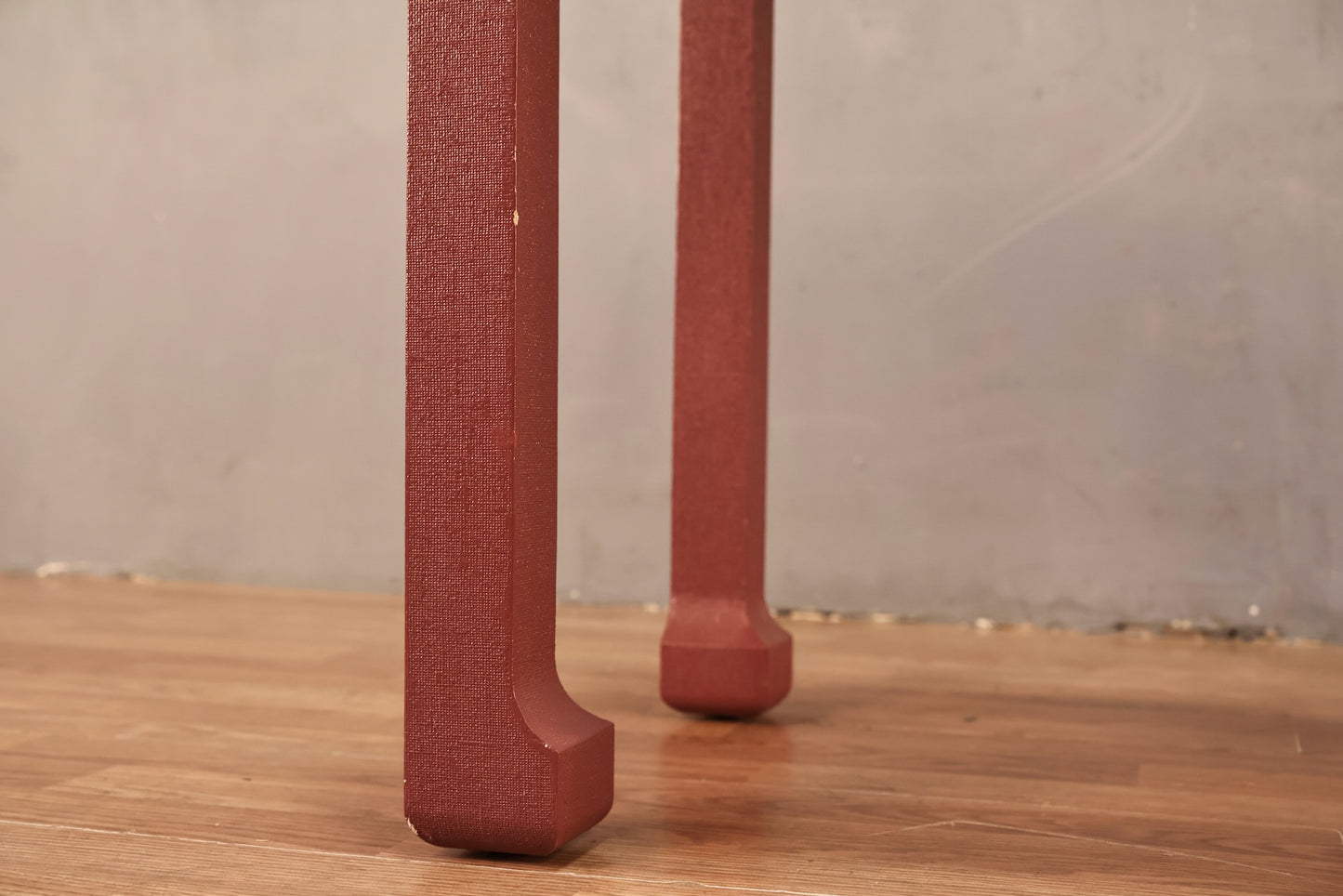 Tall Mauve Grasscloth End Table