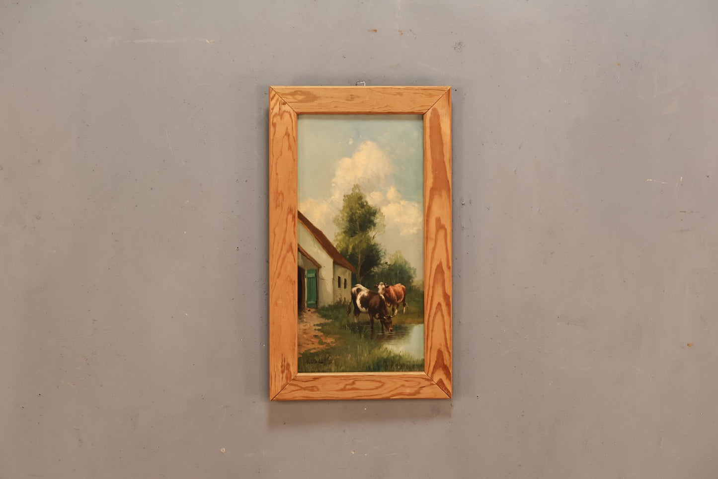 Antique "Happy Herd" Painting - ONLINE ONLY