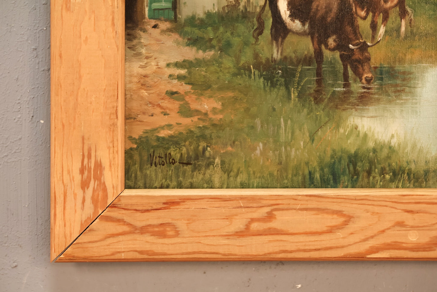 Antique "Happy Herd" Painting - ONLINE ONLY