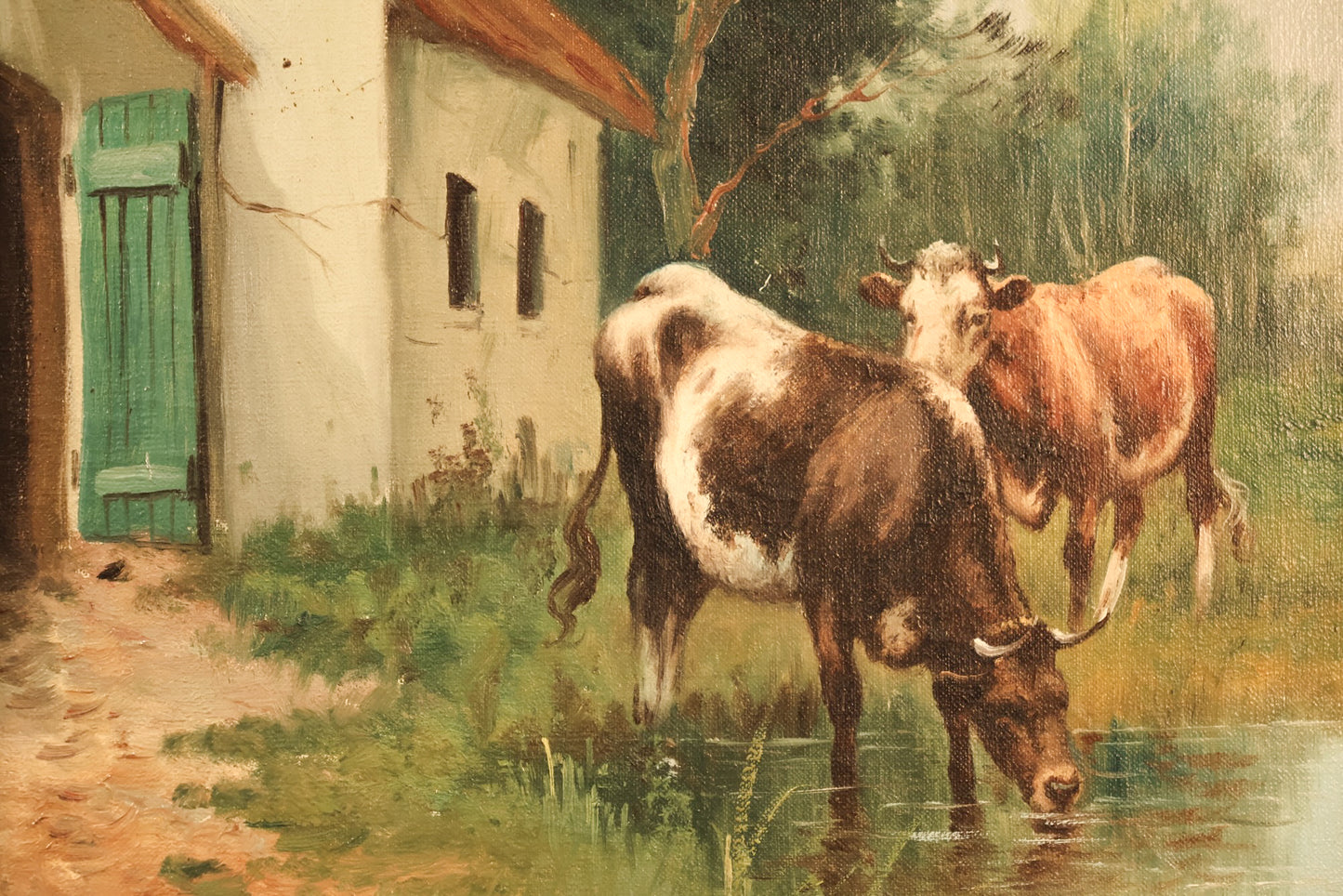 Antique "Happy Herd" Painting - ONLINE ONLY