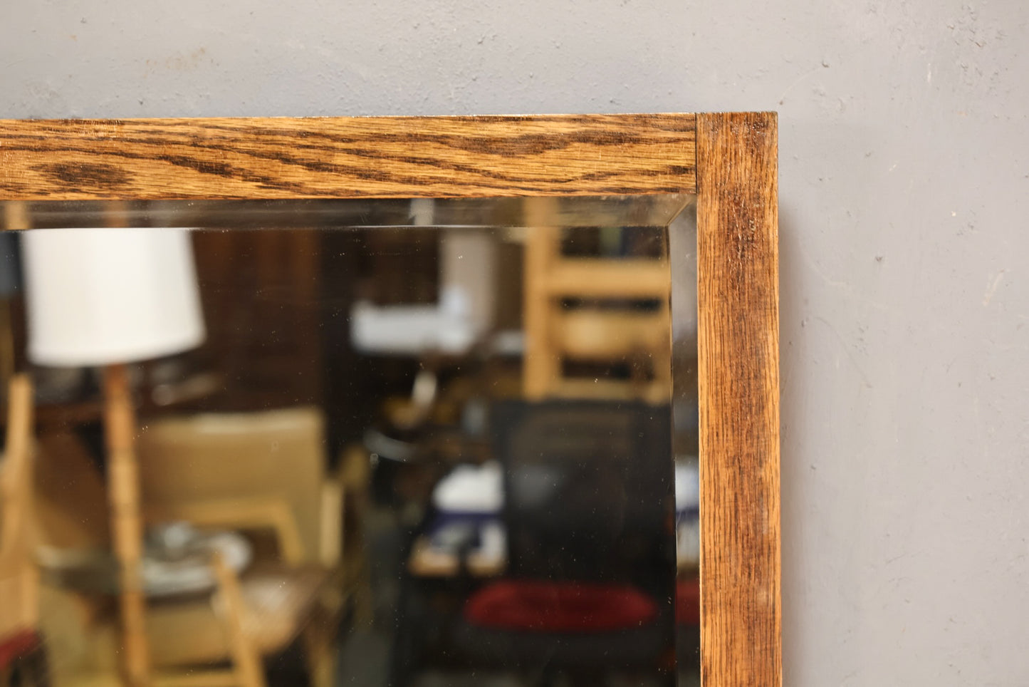 Oak Beveled Mirror - ONLINE ONLY