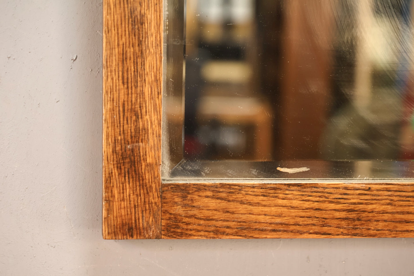 Oak Beveled Mirror - ONLINE ONLY