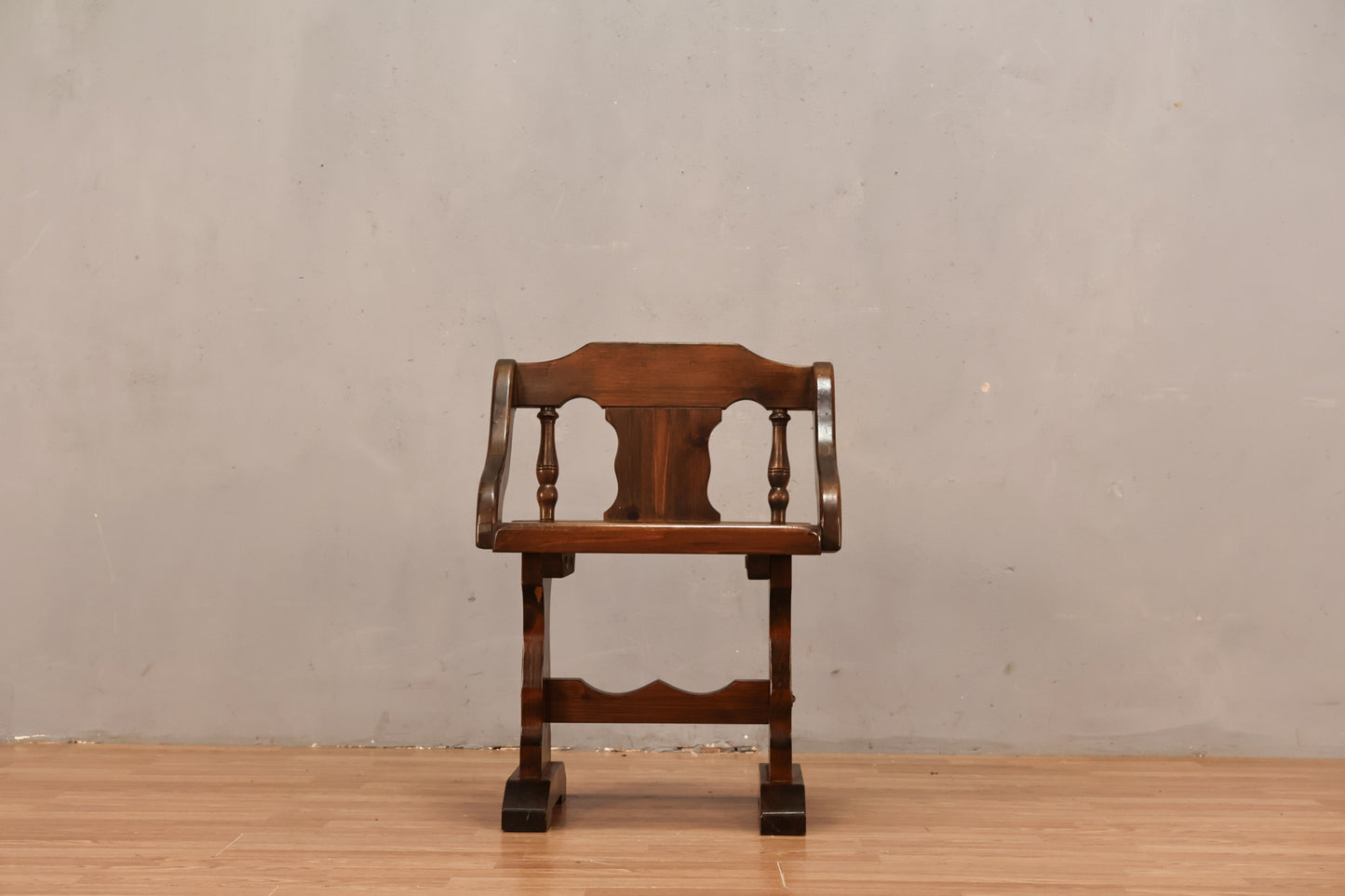 Dark Maple Trestle Armchair - ONLINE ONLY
