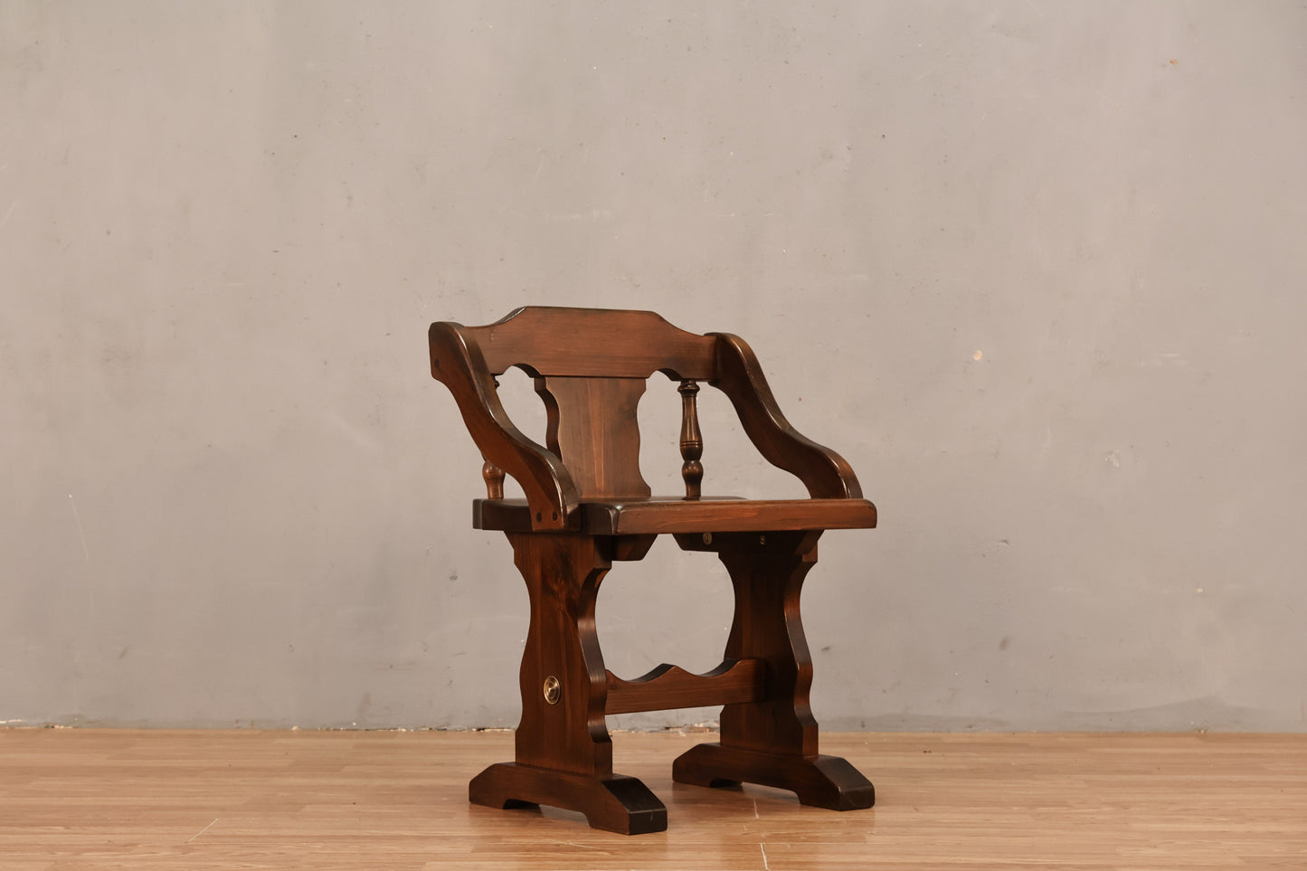 Dark Maple Trestle Armchair - ONLINE ONLY