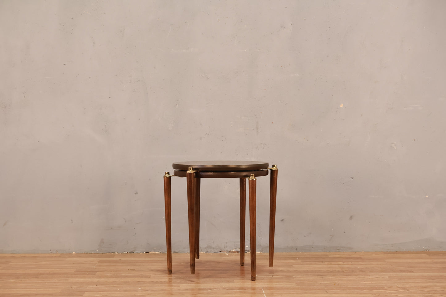 Pair of Walnut & Laminate Stacking Tables - ONLINE ONLY