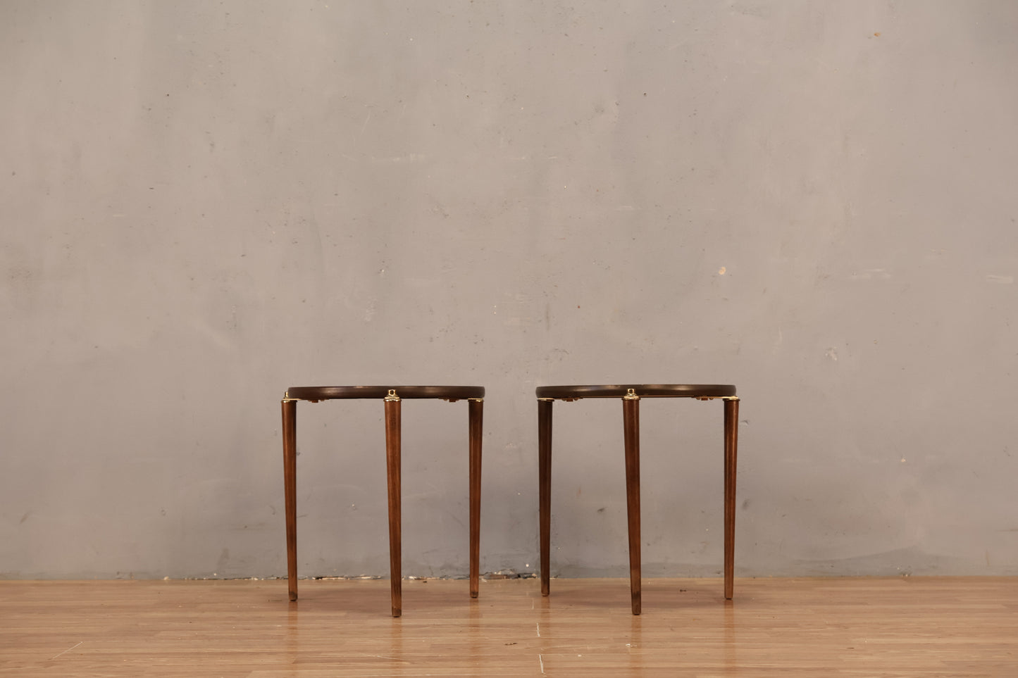 Pair of Walnut & Laminate Stacking Tables - ONLINE ONLY