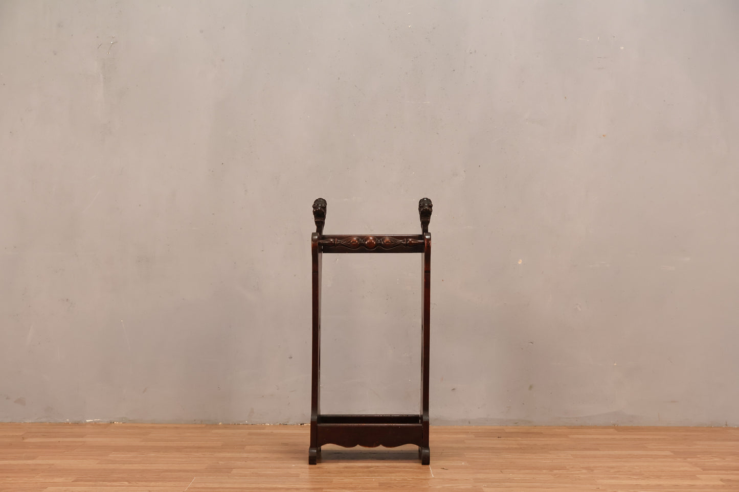 Mahogany Lion Head Umbrella Stand - ONLINE ONLY