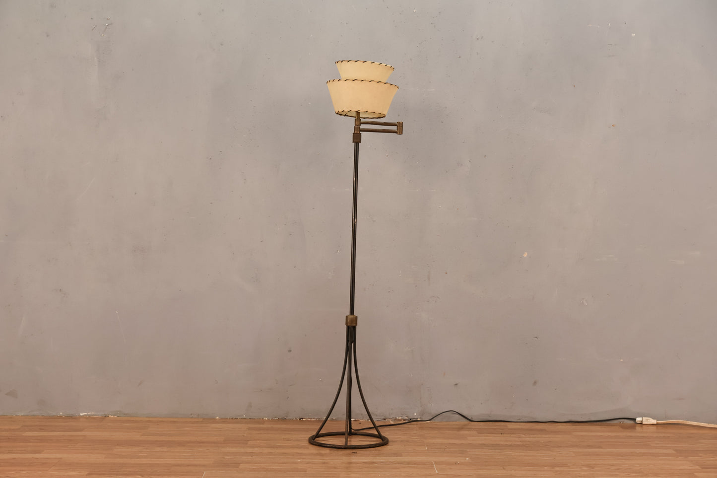Black & Fiberglass Floor Lamp