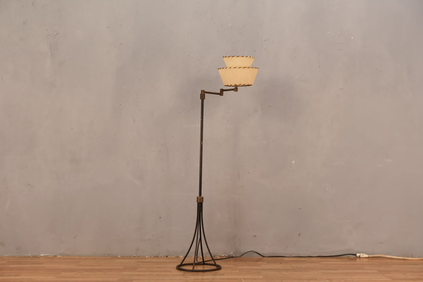 Black & Fiberglass Floor Lamp