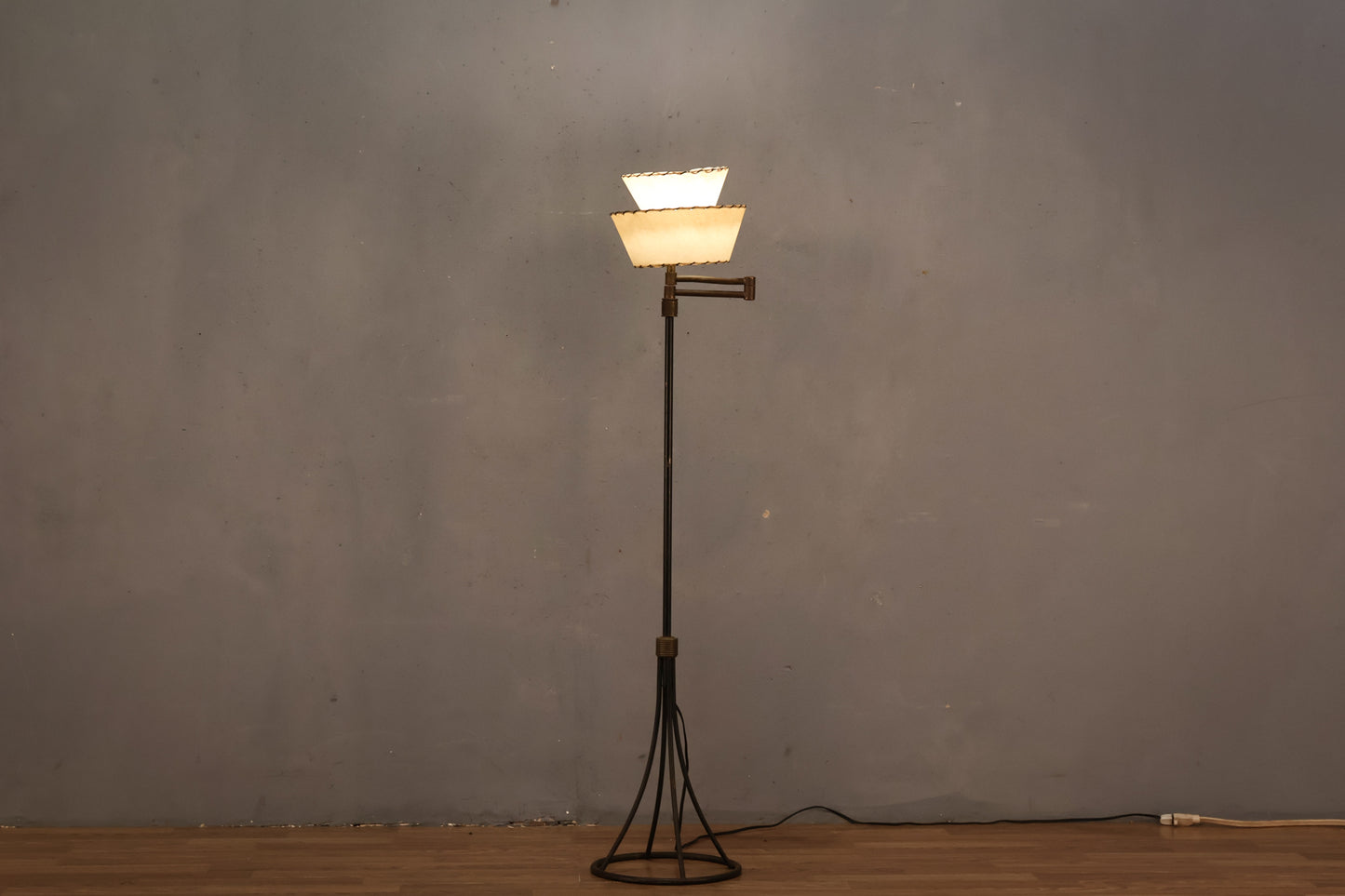 Black & Fiberglass Floor Lamp