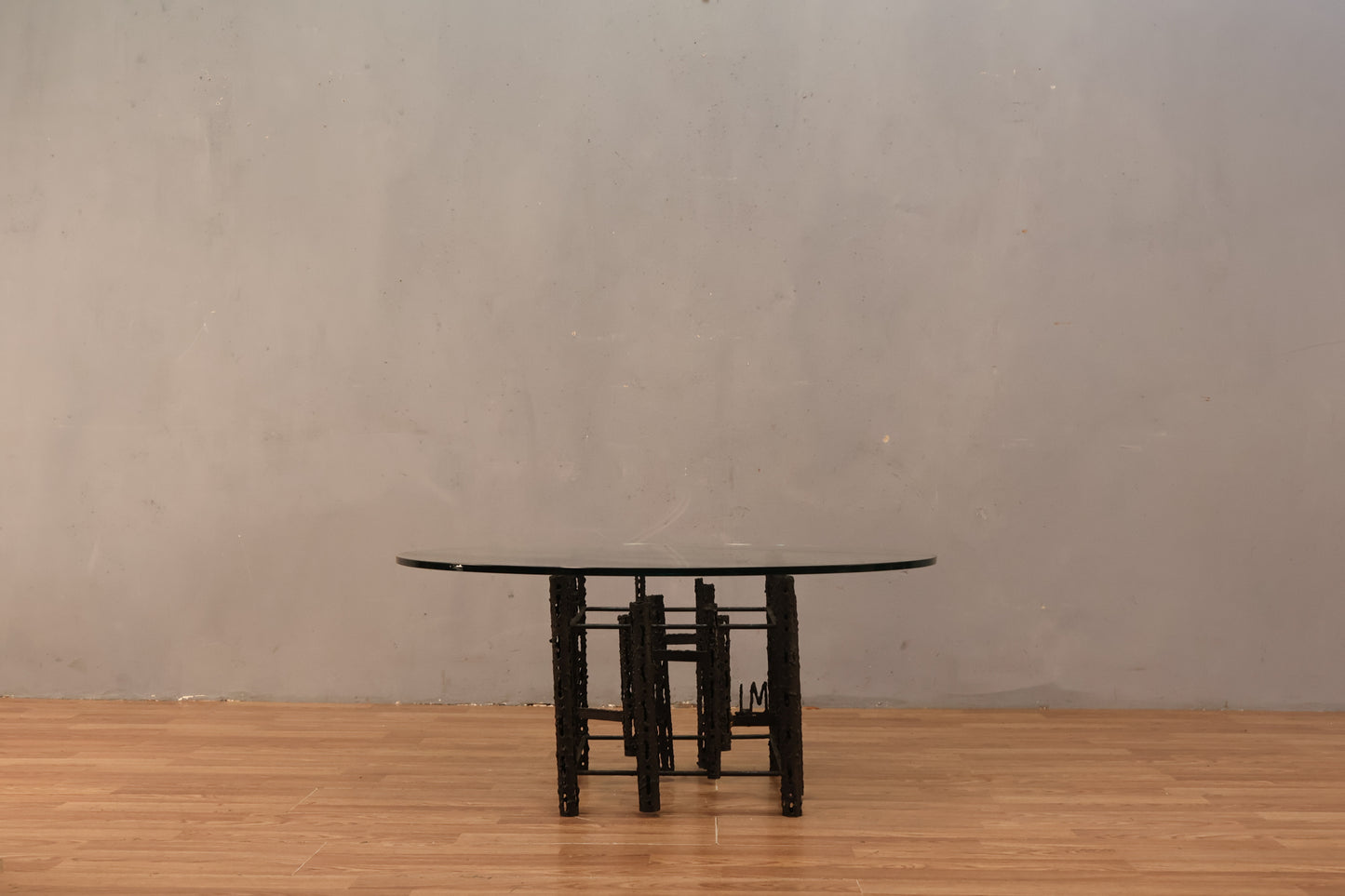 Brutalist Steel & Glass Coffee Table - ONLINE ONLY