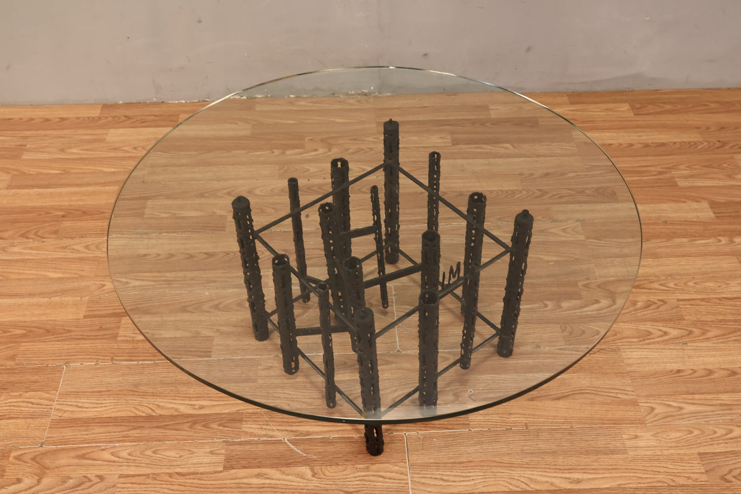 Brutalist Steel & Glass Coffee Table - ONLINE ONLY