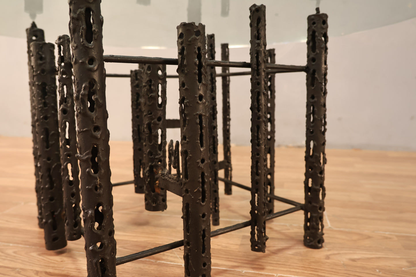 Brutalist Steel & Glass Coffee Table - ONLINE ONLY