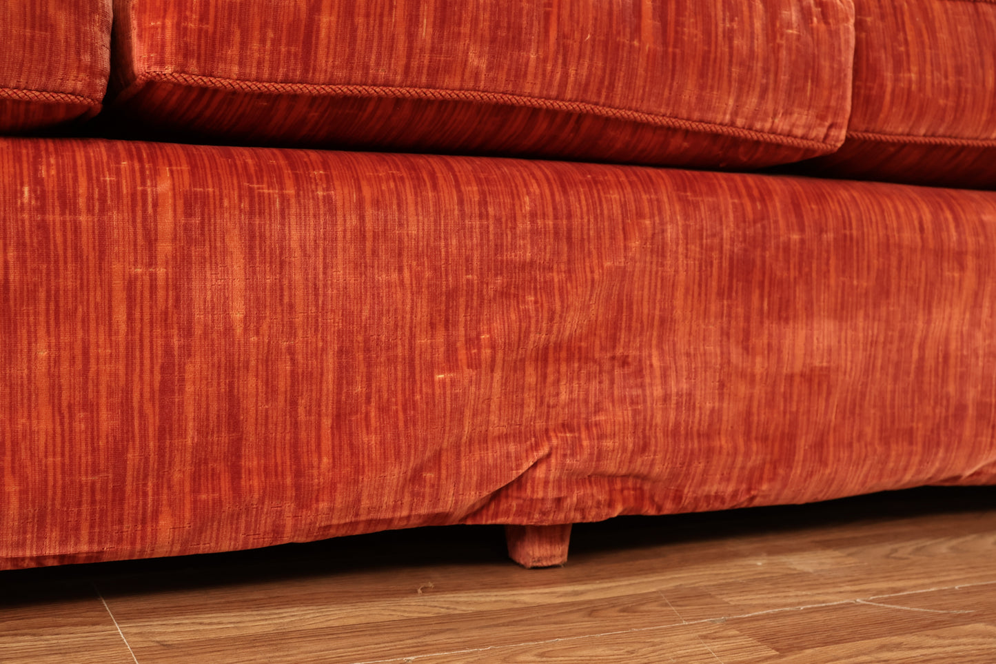 Coral Crushed Velvet Sofa - ONLINE ONLY