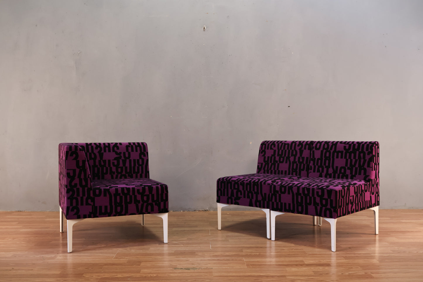 Modern "Letters" Purple 3-Piece Sofa - ONLINE ONLY