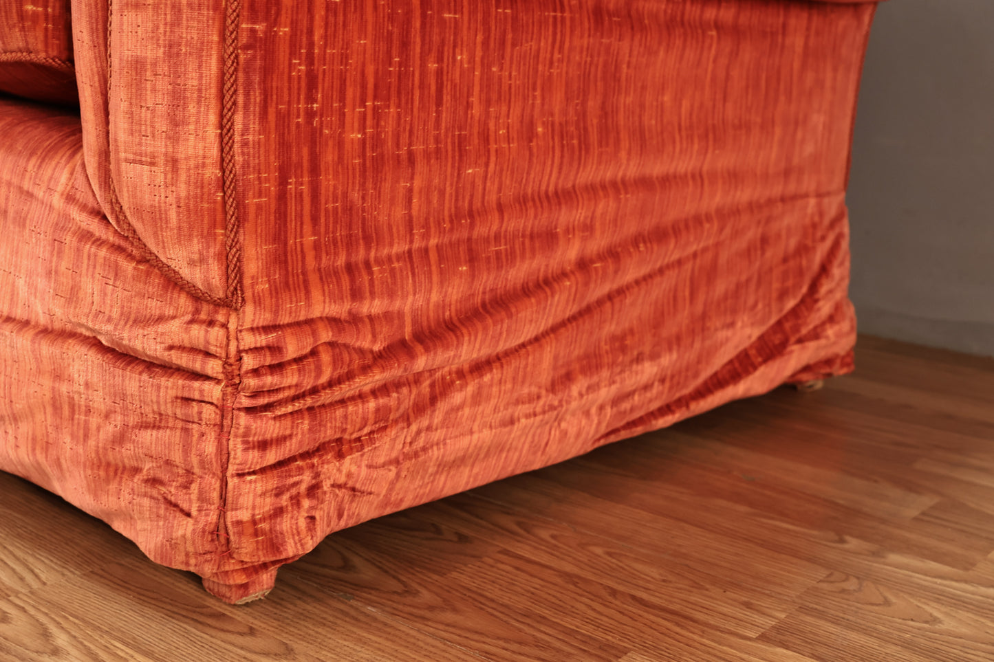 Coral Crushed Velvet Sofa - ONLINE ONLY