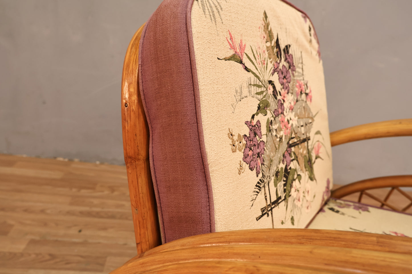 Rattan & Hibiscus Lounge Chair - ONLINE ONLY