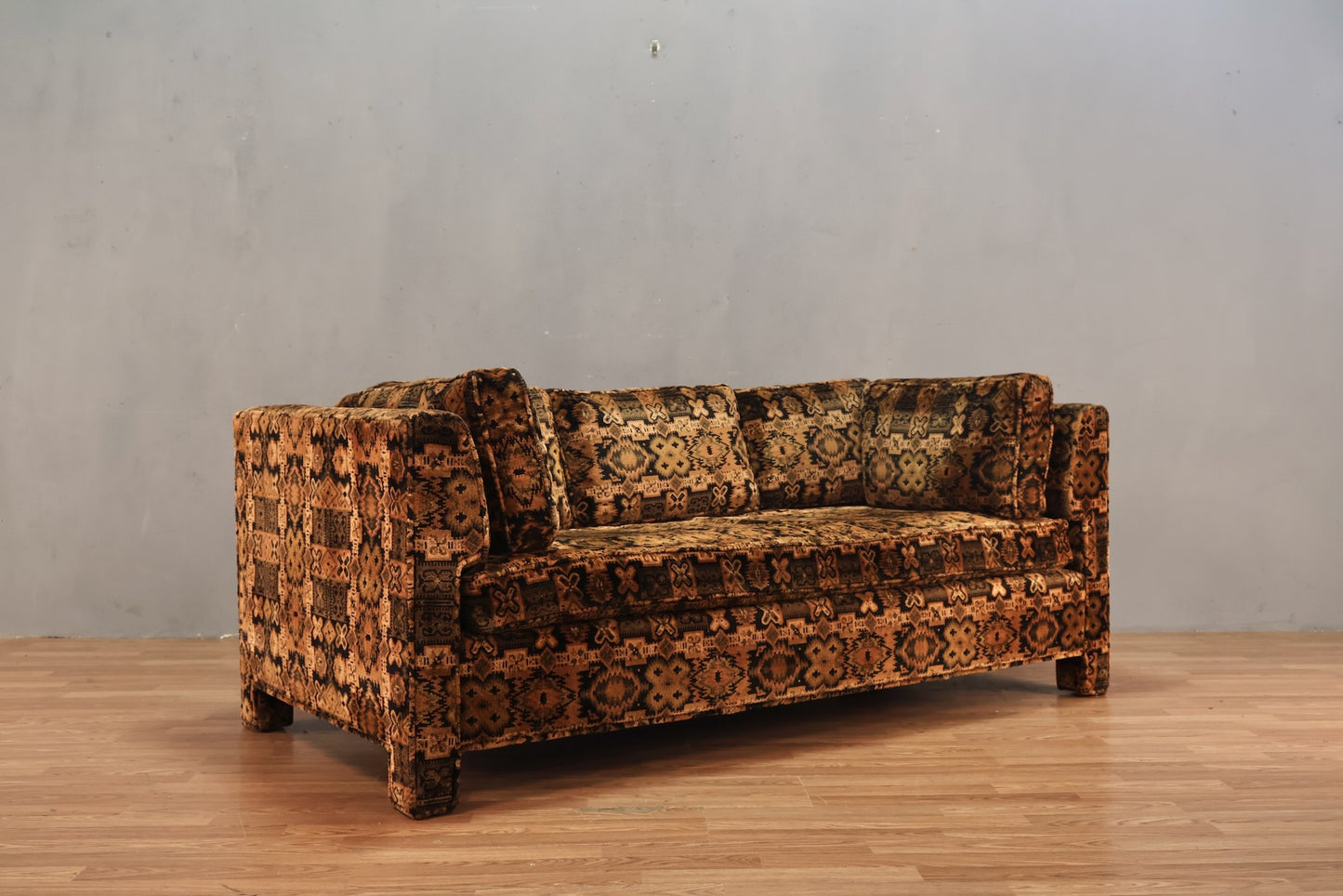 Allspice Geometric Velveteen Sofa - ONLINE ONLY