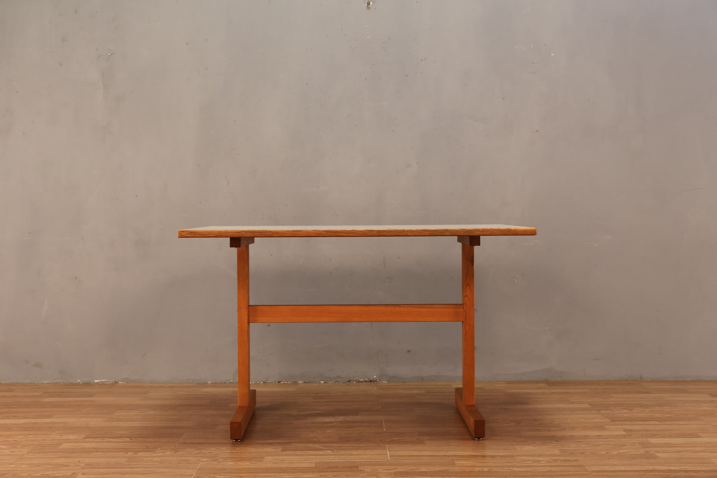 Oak & White Laminate Trestle Table - ONLINE ONLY