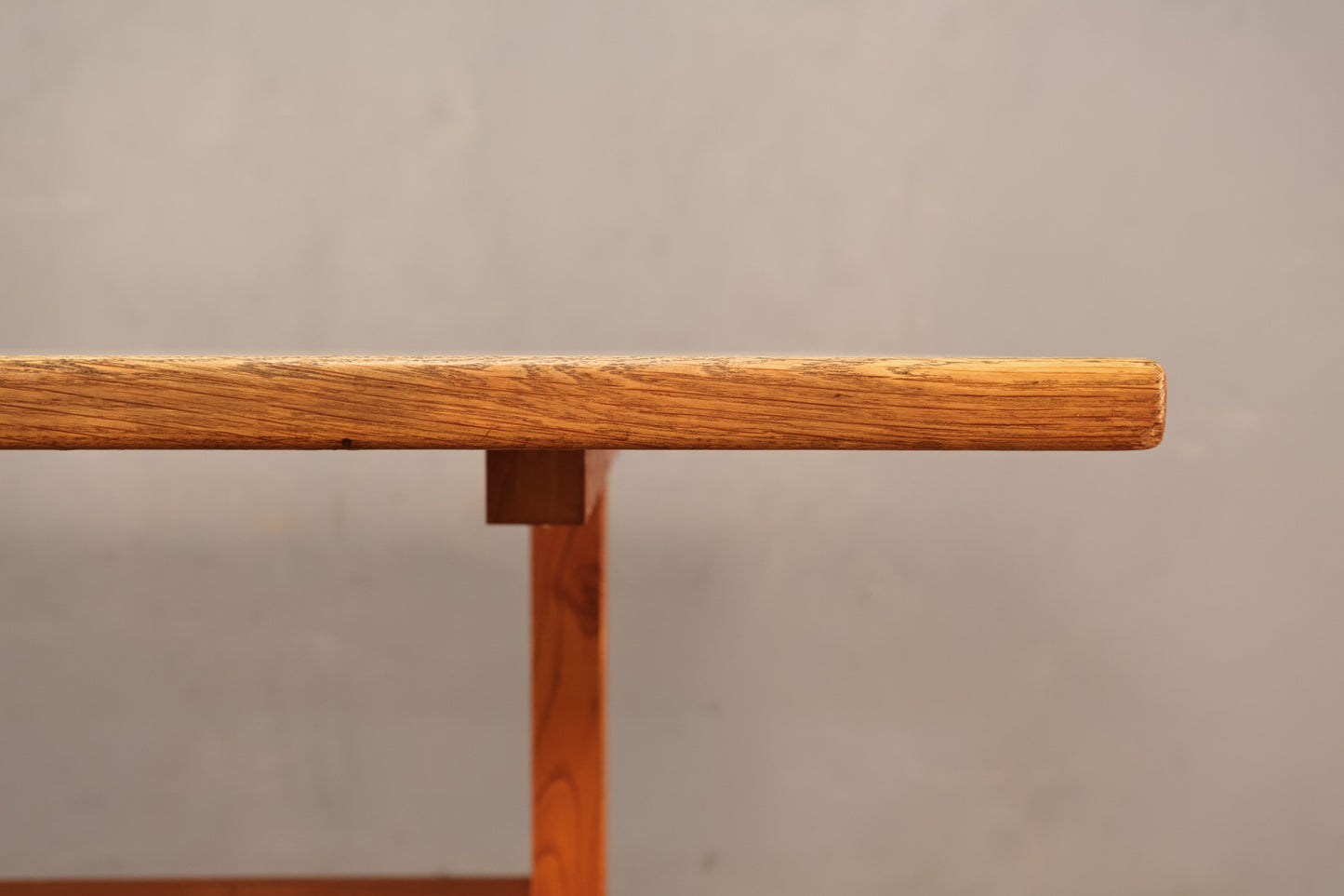 Oak & White Laminate Trestle Table - ONLINE ONLY