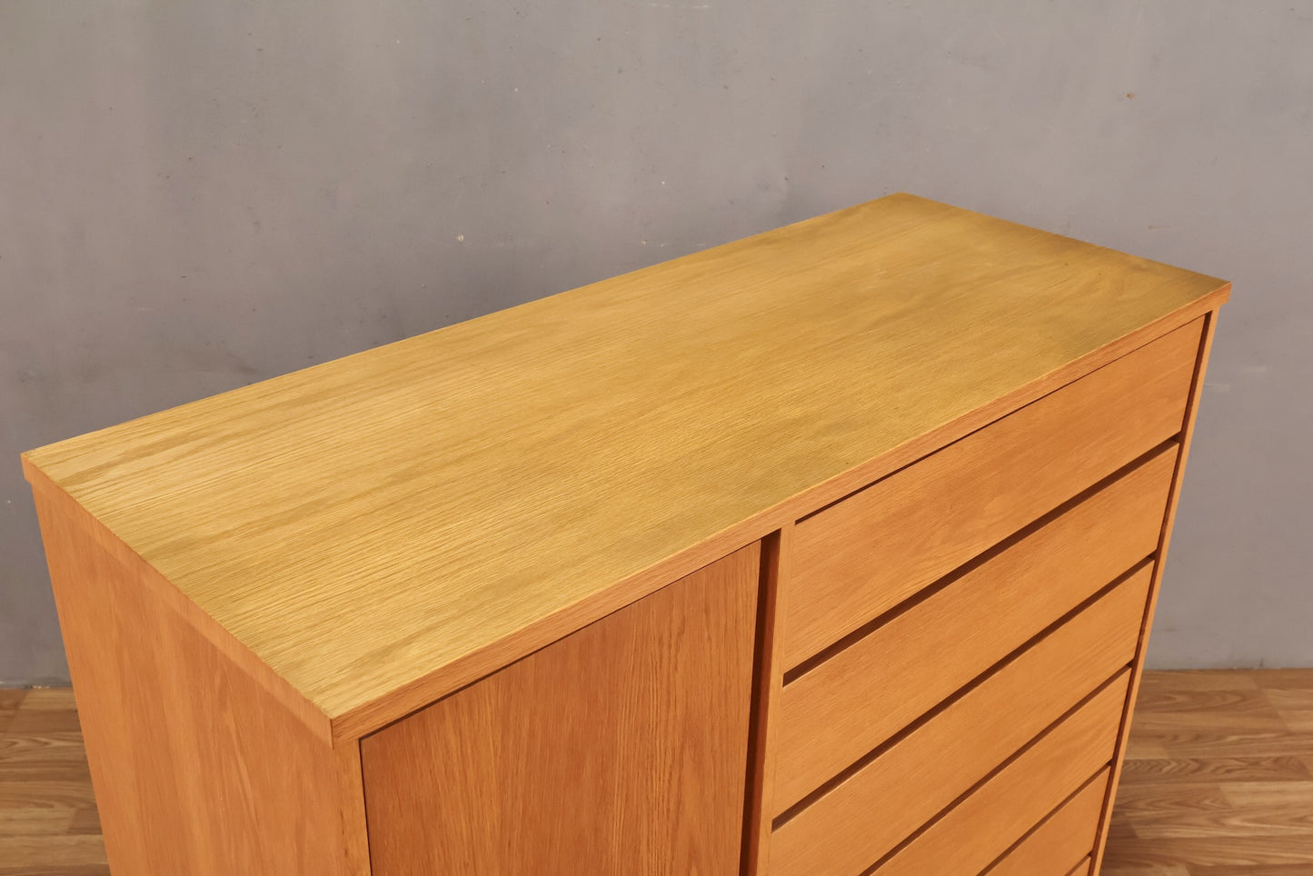 Blonde Teak 6-Drawer Chifferobe
