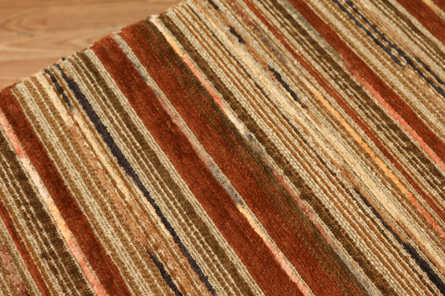 Mid Century Slatted Walnut & Woven Bench