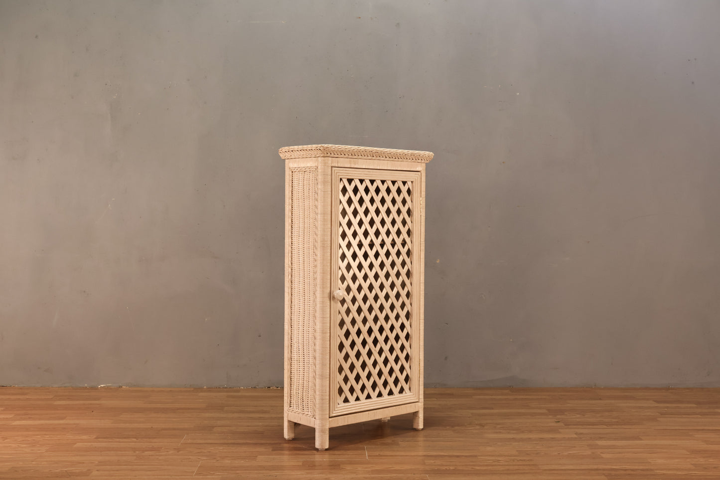 White Wicker Cabinet - ONLINE ONLY