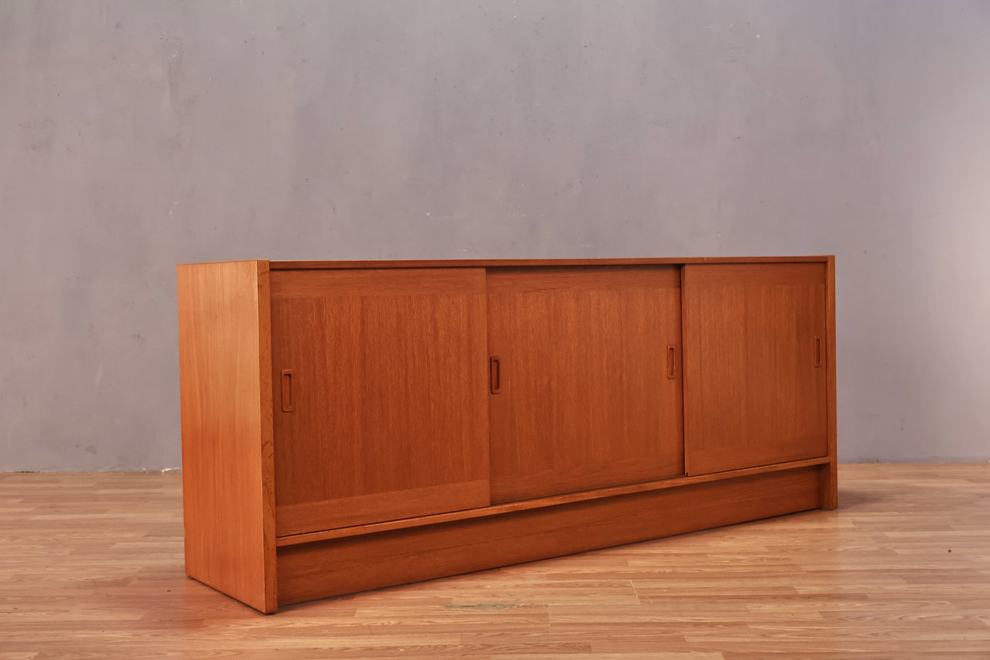 Danish Teak Sliding-Door Credenza