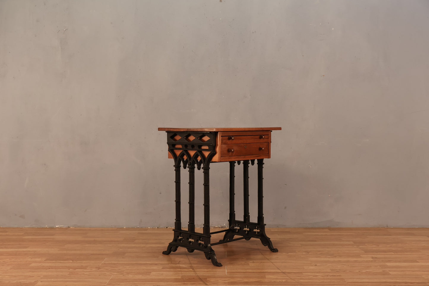 Gothic Iron & Wood End Table - ONLINE ONLY