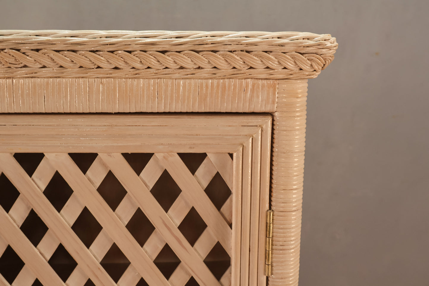 White Wicker Cabinet - ONLINE ONLY
