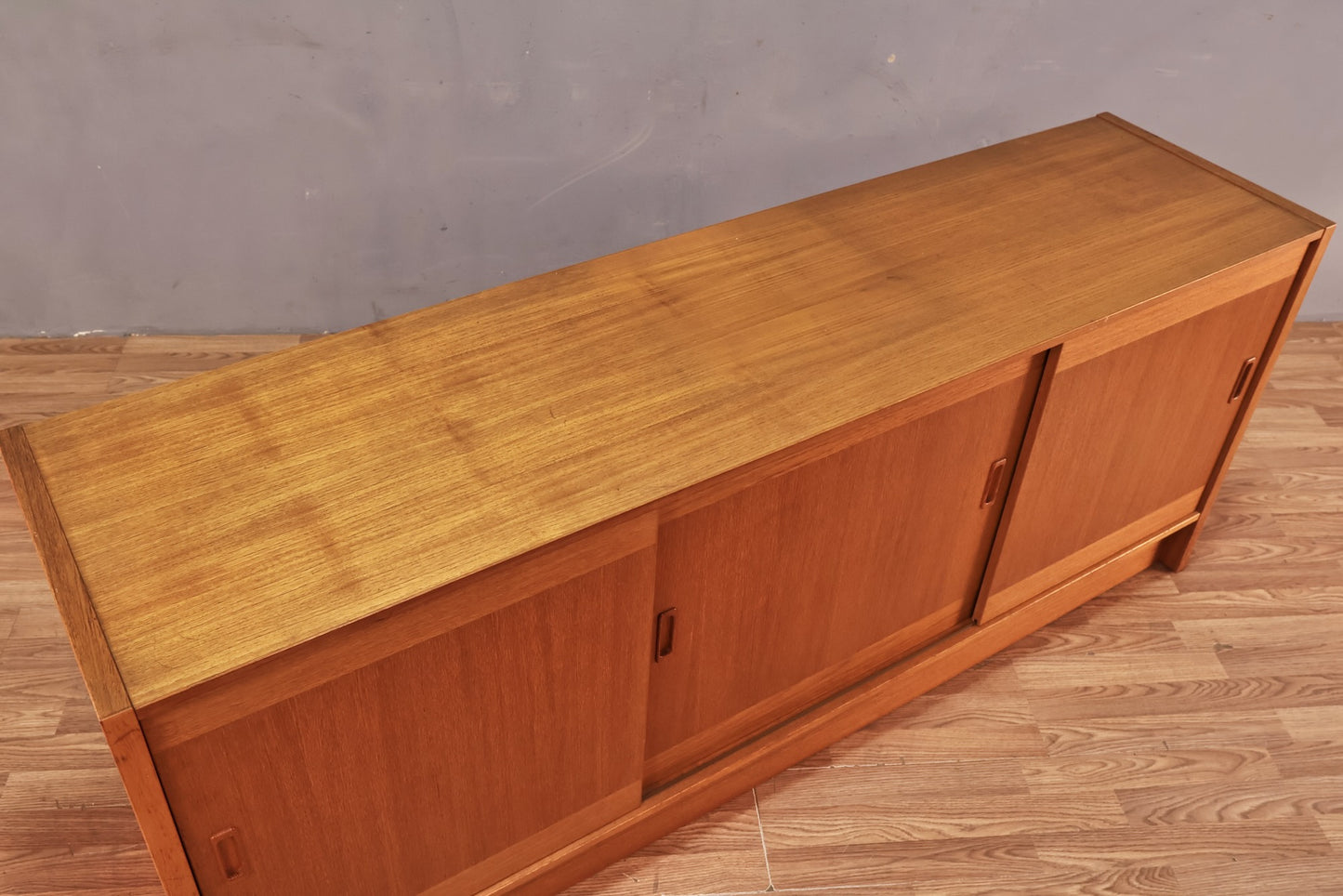 Danish Teak Sliding-Door Credenza