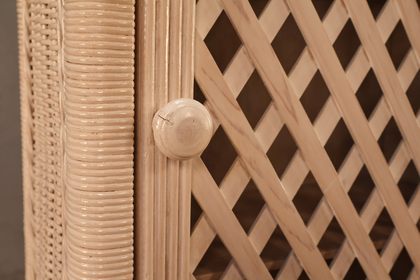 White Wicker Cabinet - ONLINE ONLY