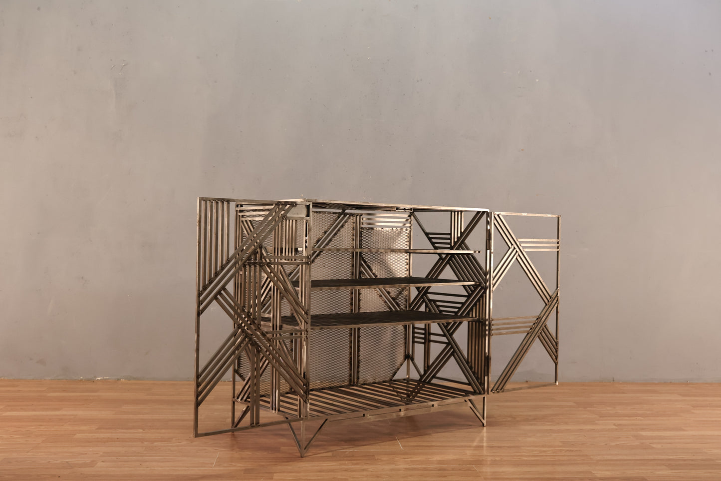 1990s Custom Steel 2-Door Cabinet