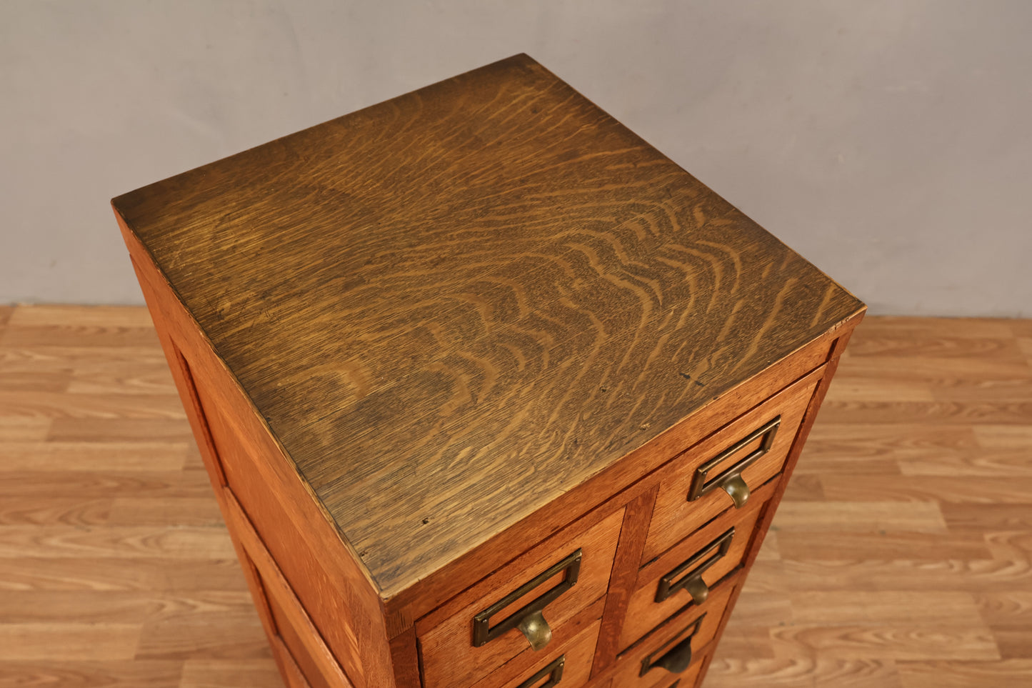 Antique Oak Card File Cabinet - ONLINE ONLY