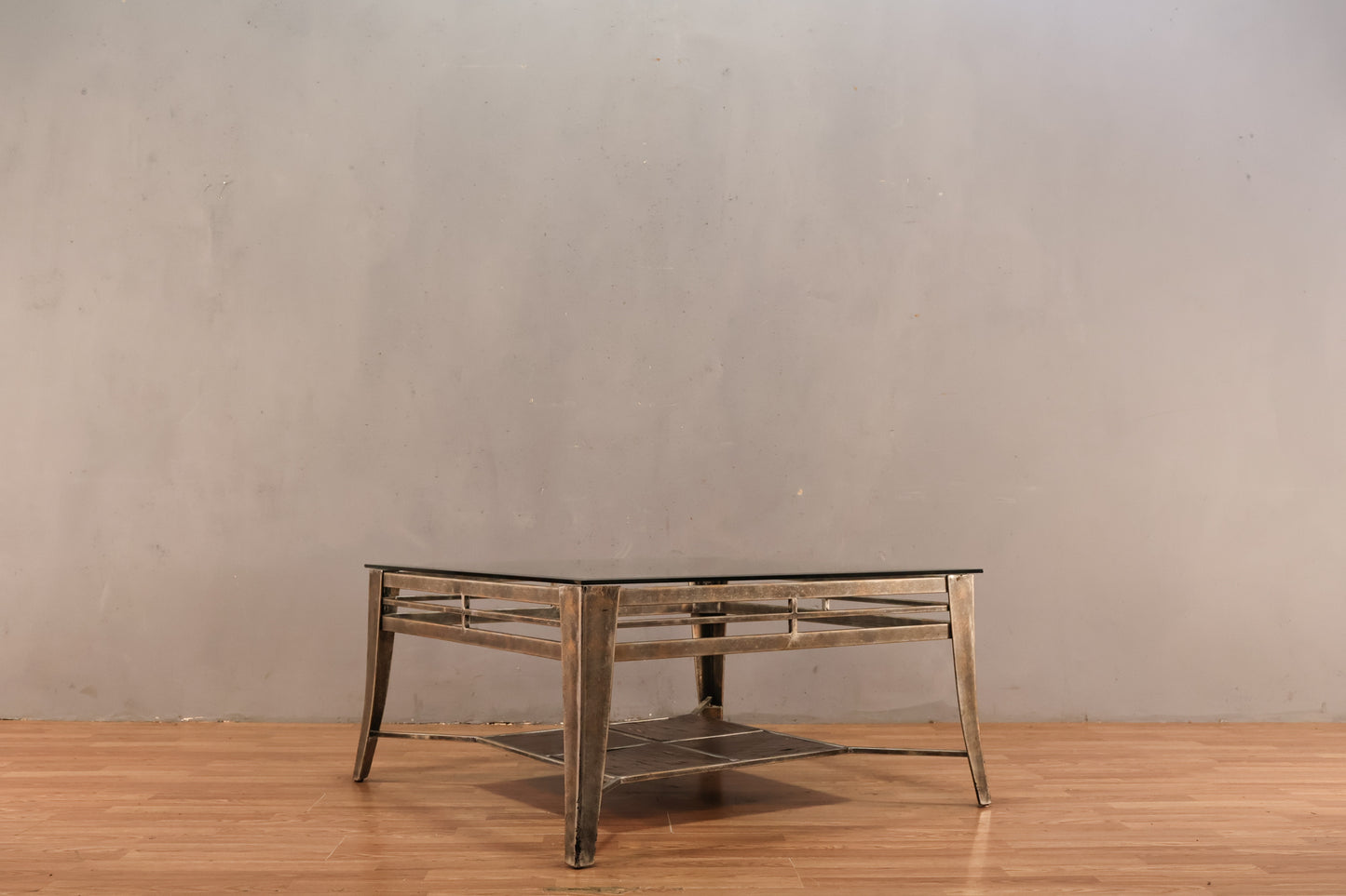 Large Steel & Glass Coffee Table - ONLINE ONLY