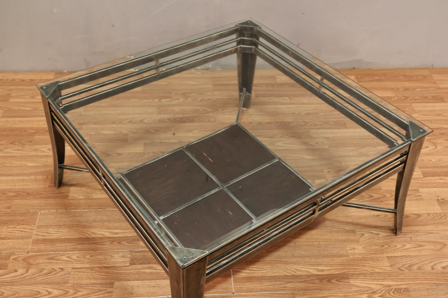 Large Steel & Glass Coffee Table - ONLINE ONLY