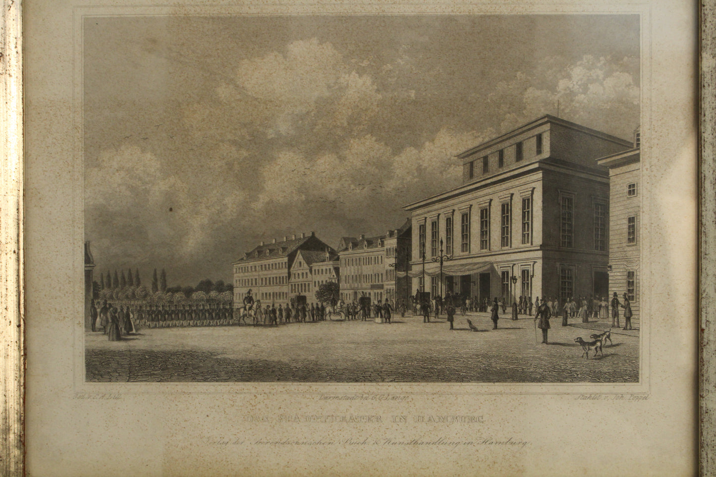 Antique Small "Das Stadttheater, Hamburg" Engraving