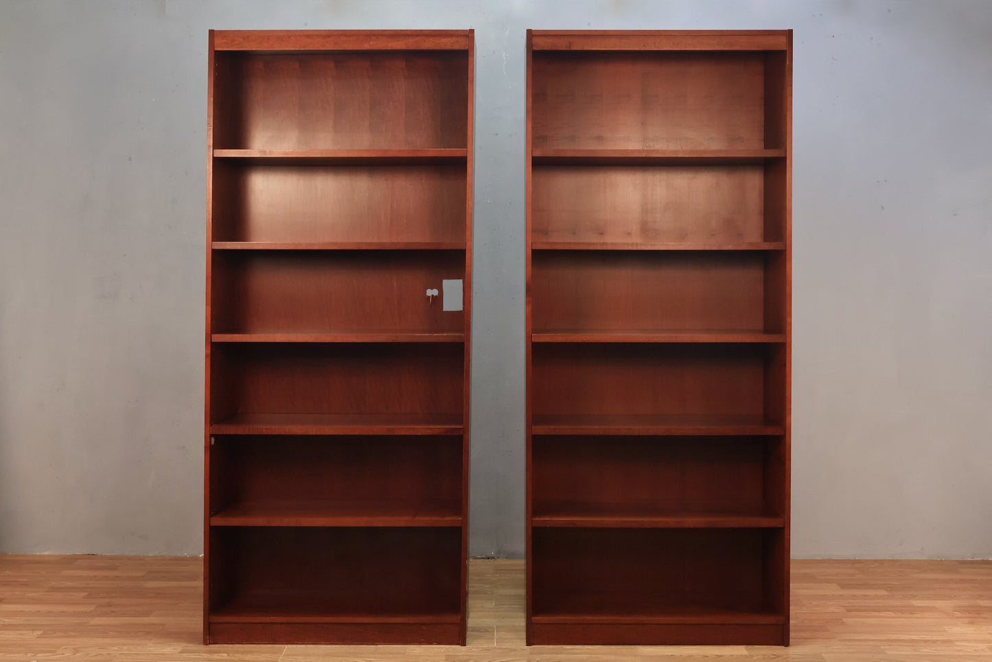 Tall Dark Wood 5-Tier Bookshelf