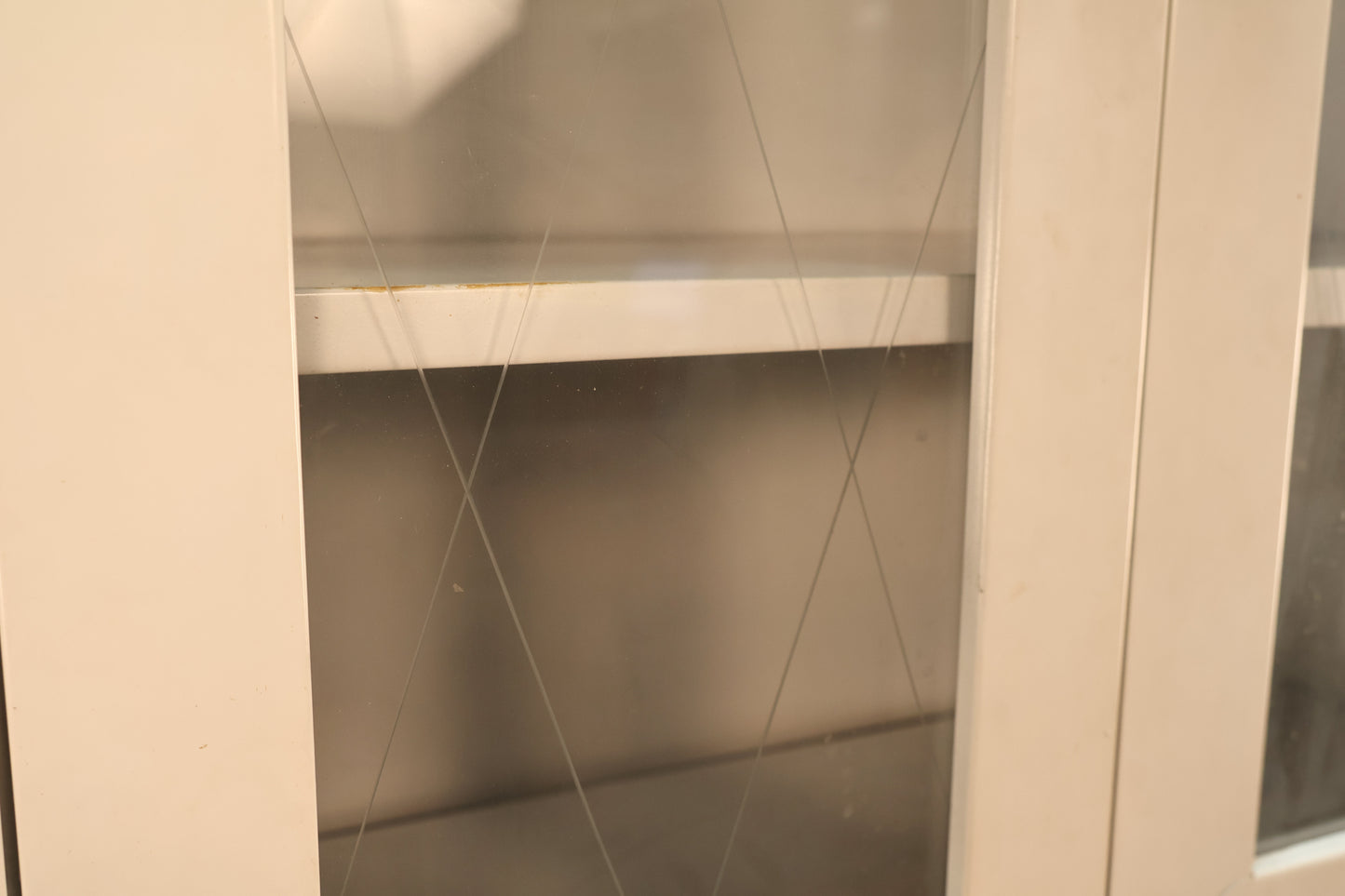 Art Deco White Steel & Glass Wall Unit