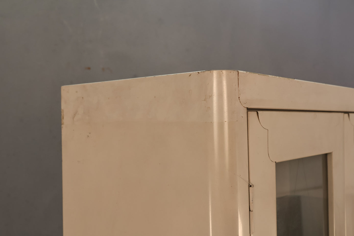 Art Deco White Steel & Glass Wall Unit